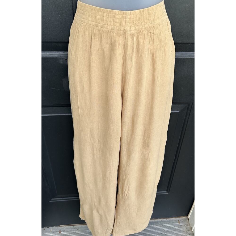 Babaton Viscose Wide Leg Pants Women's Size Small Beige Flowy Boho Minimalist - Picture 4 of 10